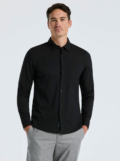 Untucked Total Stretch Slim Fit Solid Shirt | Perry Ellis