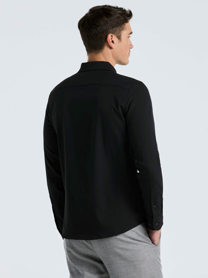 Untucked Total Stretch Slim Fit Solid Shirt | Perry Ellis