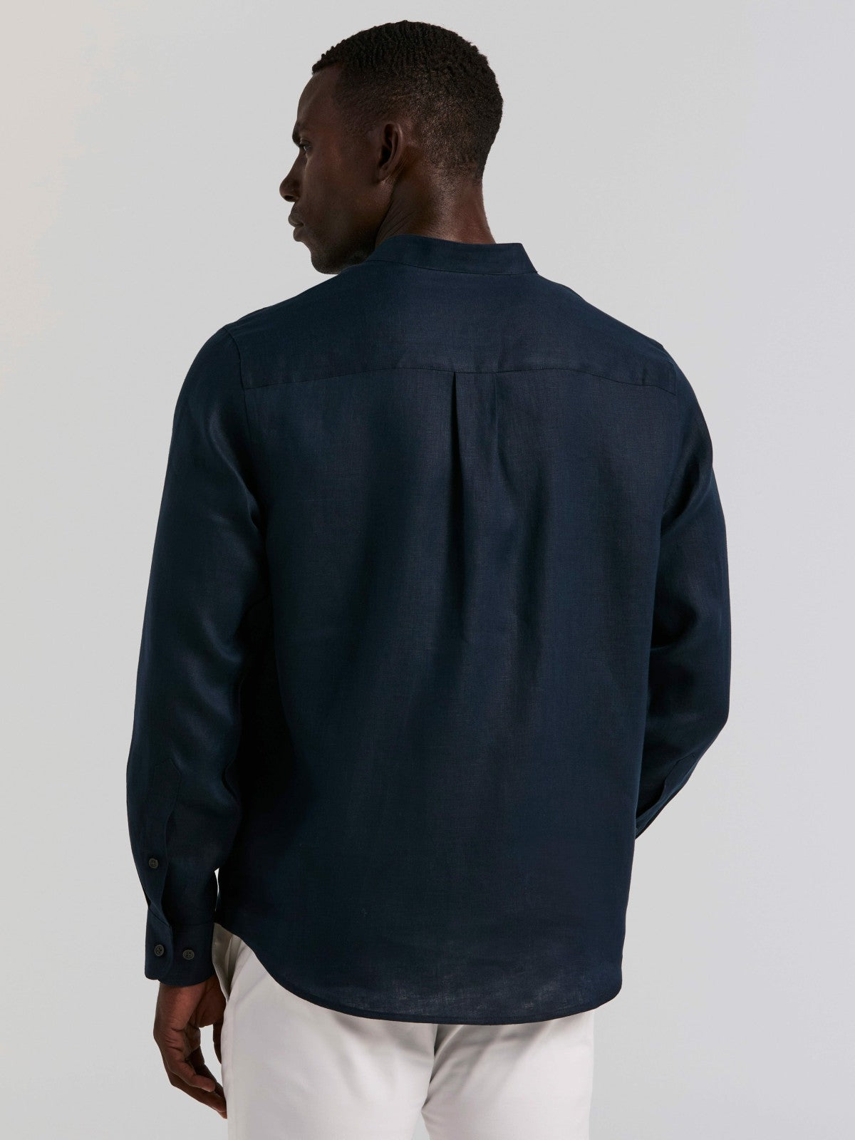 Solid Linen Popover Shirt | Perry Ellis