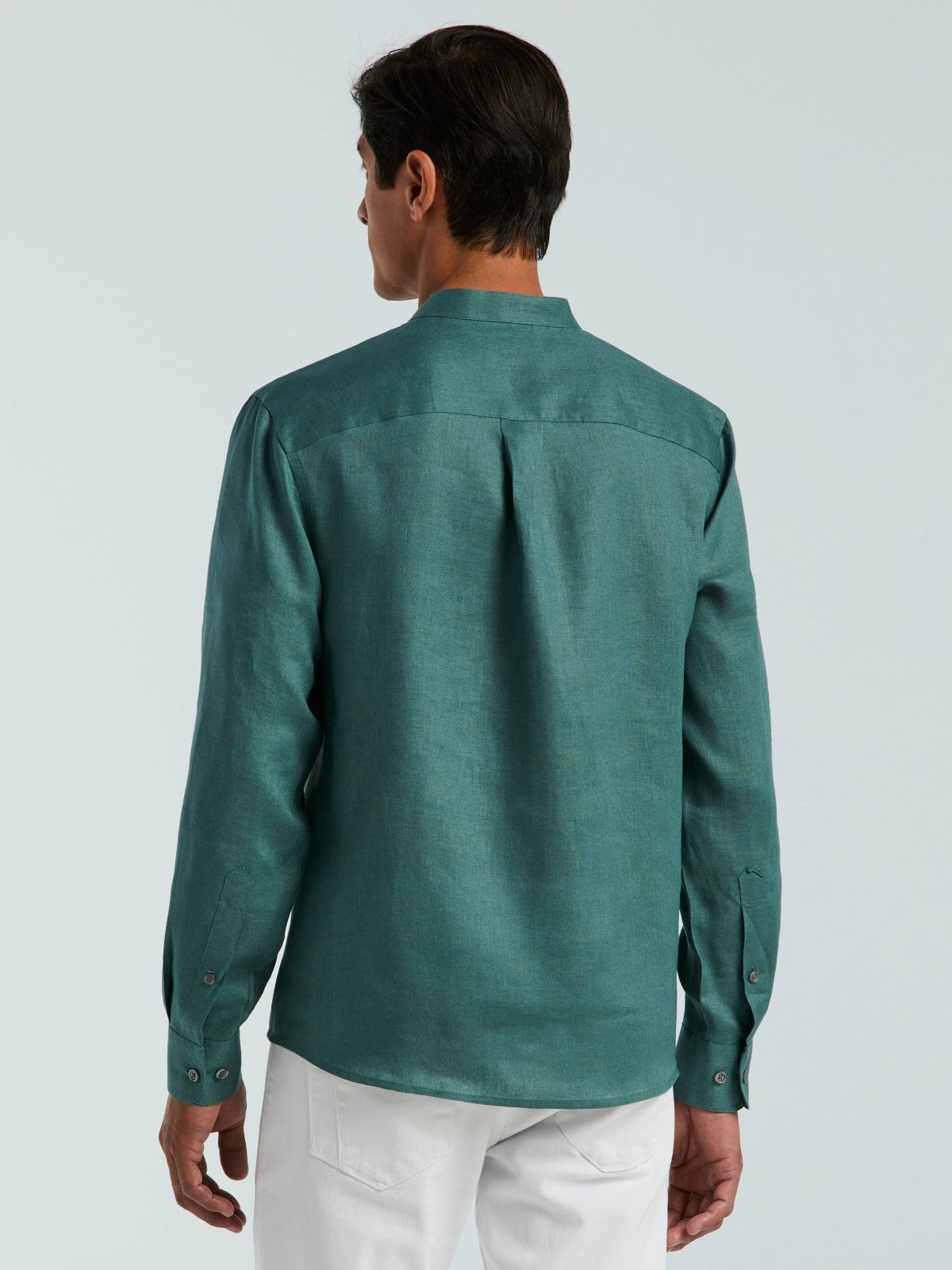 Solid Linen Popover Shirt | Perry Ellis