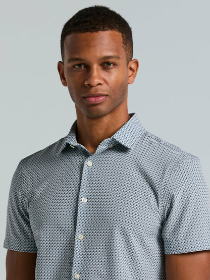 Slim Fit Cube Geometric Print Shirt | Perry Ellis