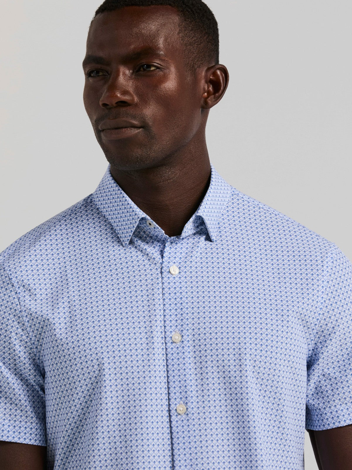 Slim Fit Cube Geometric Print Shirt | Perry Ellis