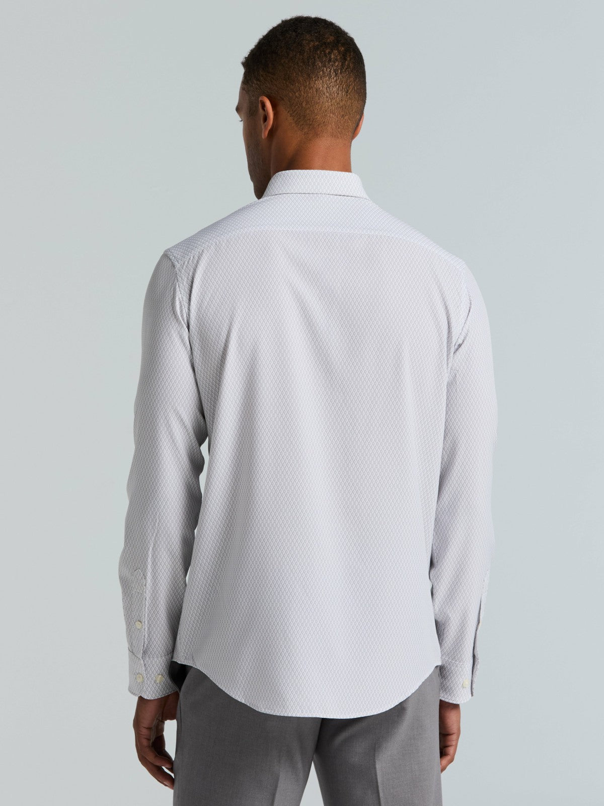 Slim Fit Total Stretch Diamond Geo Print Shirt | Perry Ellis