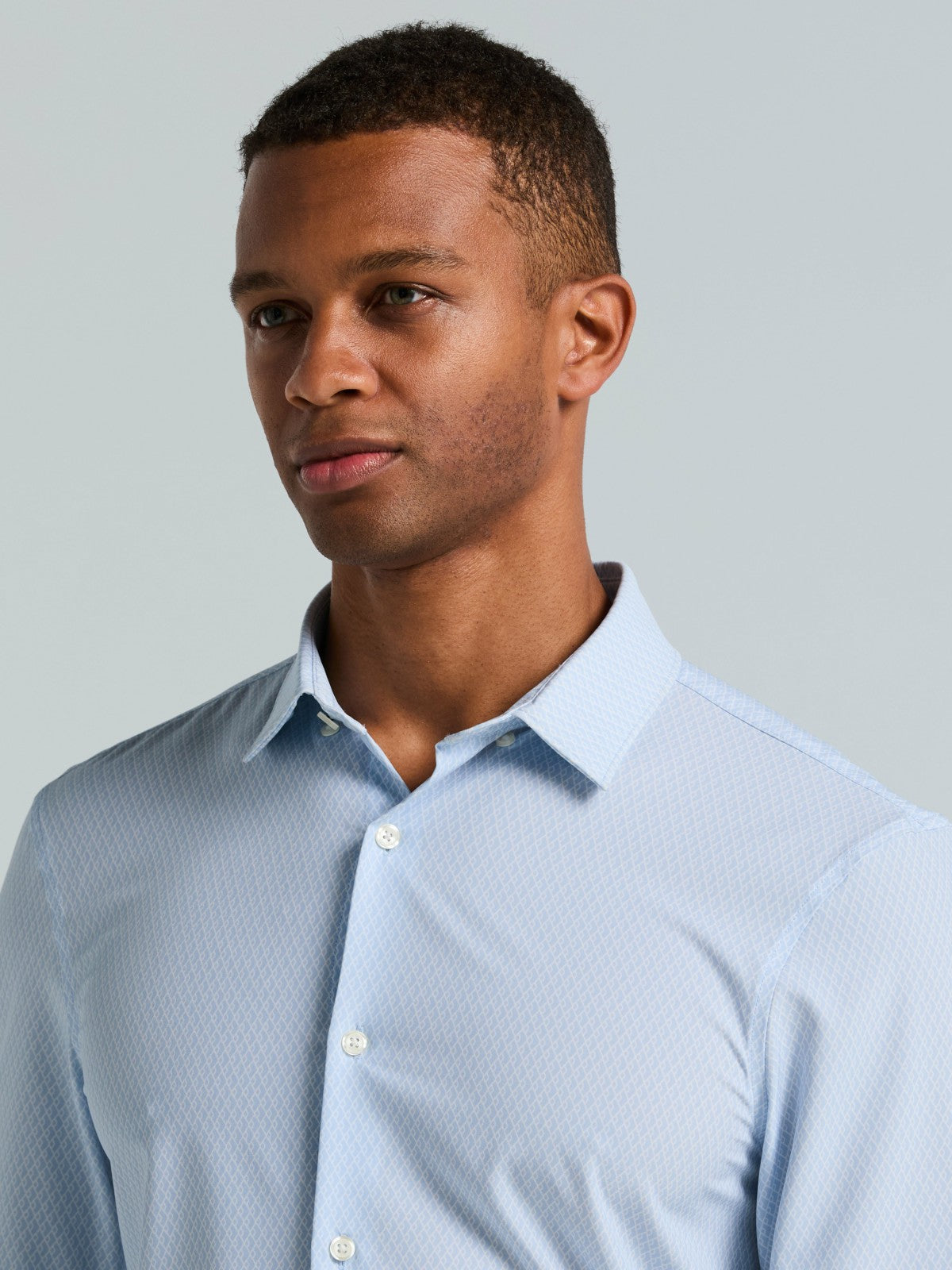 Slim Fit Total Stretch Diamond Geo Print Shirt | Perry Ellis