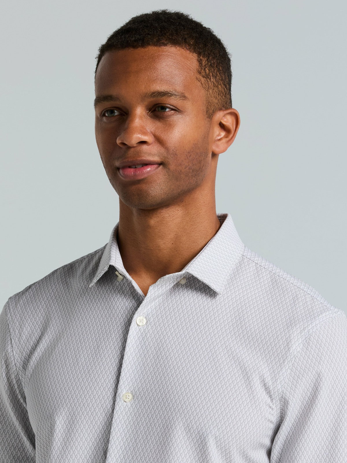 Slim Fit Total Stretch Diamond Geo Print Shirt | Perry Ellis