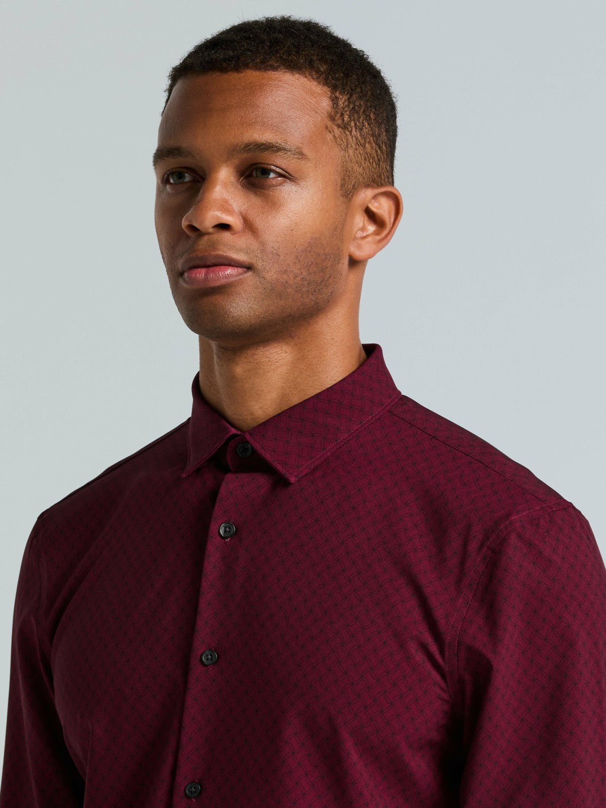 Slim Fit Geo Print Total Stretch Shirt | Perry Ellis