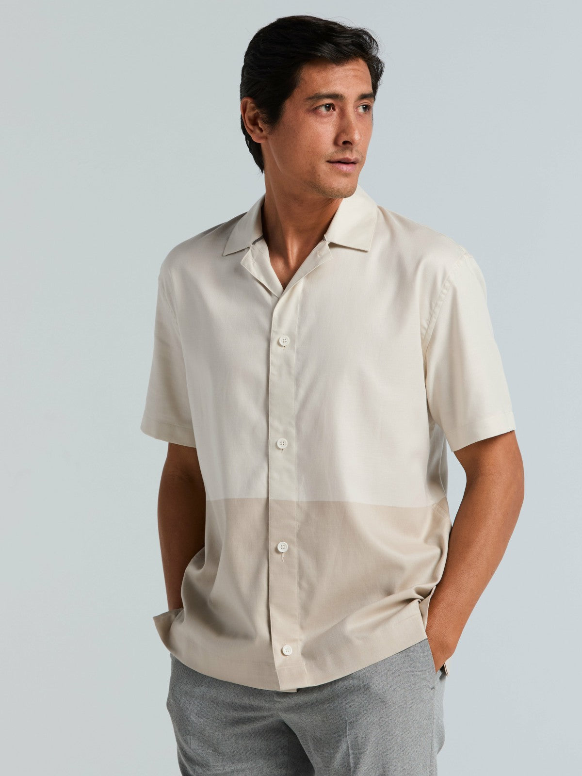 Tonal Colorblock Shirt | Perry Ellis