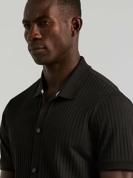 Ribbed Button Front Knit | Perry Ellis