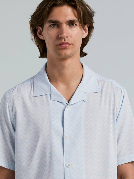 Textured Dobby Camp Collar Shirt | Perry Ellis