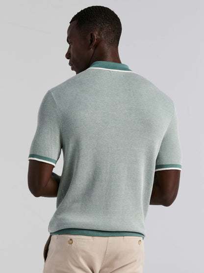 Bi-Color Stitch Zip Polo | Perry Ellis