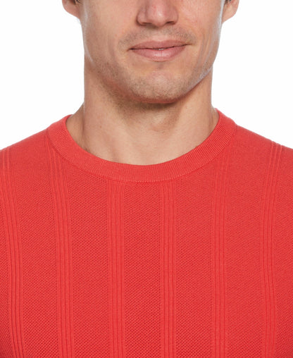 Tech Knit Striped Crew Neck Shirt | Perry Ellis